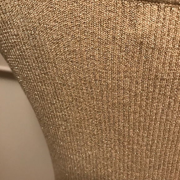 Once Again gold metallic tank top w/ gold sequins - Picture 5 of 8